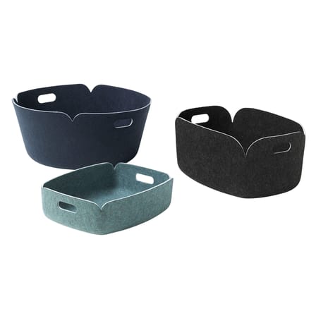 Panier Restore Tray tissu noir / 31 x 40 cm - Feutre recyclé - Muuto