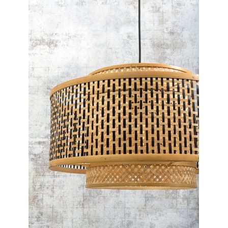 Pendelleuchte Bhutan Large holz natur / Bambus - Ø 50 x H 30 cm - GOOD&MOJO