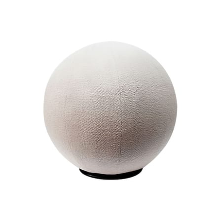 Pouf Palais Royal tissu blanc beige par José Lévy / Ø 65 cm - Exclusivité Made In Design - Lelièvre Paris