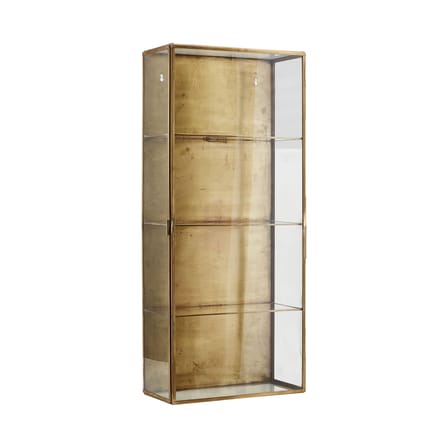 Rangement mural Cabinet Large métal verre transparent cuivre / Vitrine - L 35 x H 80 cm - House Doctor