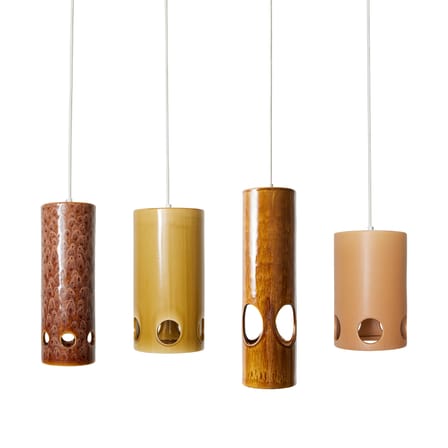 Suspension Ceramic céramique orange / Ø 15 x H 23 cm - HK LIVING