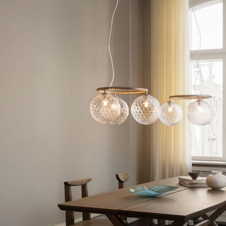 Suspension Miira 3 Circular verre transparent / Ø 54 cm - NUURA