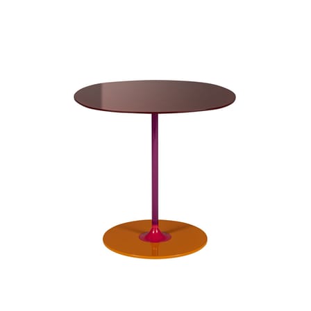 Table d'appoint Thierry verre rouge / 45 x 45 x H 45 cm - Verre - Kartell