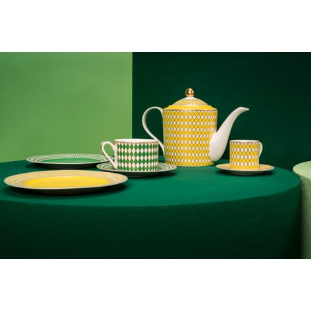 Set de 4 tasses à thé + soucoupes Chess / 200 ml - Pols Potten