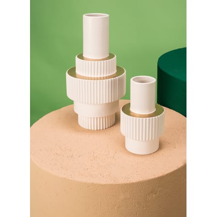 Vase Gear Small céramique blanc / Ø16 x H25,5 cm - POLSPOTTEN