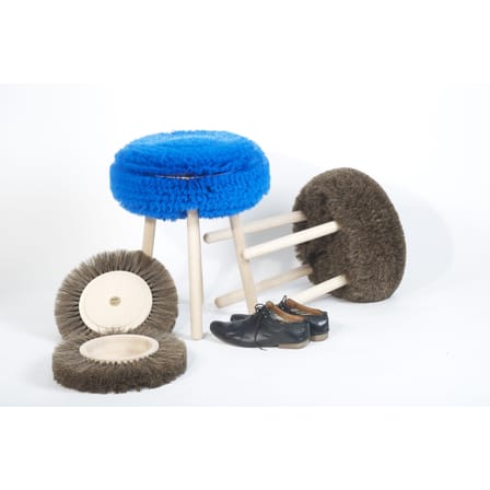 Tabouret Papa plastique rose bois naturel / Collector en exclusivité / Seconde vie - USIN-e
