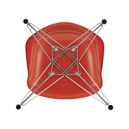 RE DAR - Eames Plastic Armchair Armchair plastic material red / (1950) - Chrome legs / Recycled - Vitra