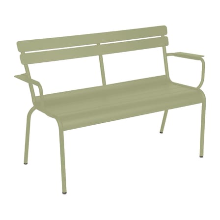 Banc avec dossier Luxembourg métal vert / 2 places - L 131 cm - Fermob