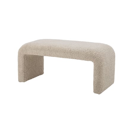 Banc rembourré Bobbie tissu beige / L 100 cm - Tissu bouclé - Bloomingville