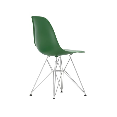 Chaise RE DSR - Eames Plastic Side Chair plastique vert / (1950) - Pieds chromés / Recyclé - Vitra