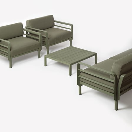 Maximo Coffee table composite material green / 80 x 80 x H 25.5 cm - NARDI