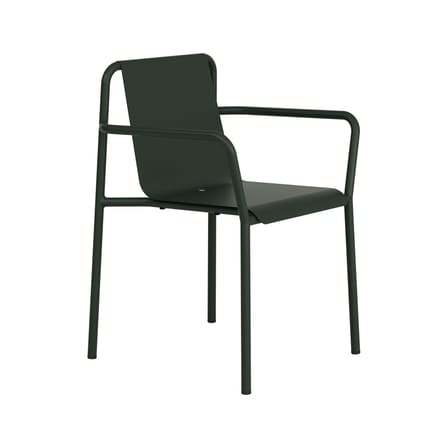 Fauteuil de repas empilable Panorama métal vert / Avec accoudoirs - TIPTOE