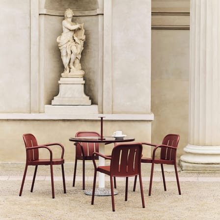 Fauteuil empilable Deville métal rouge - Hay