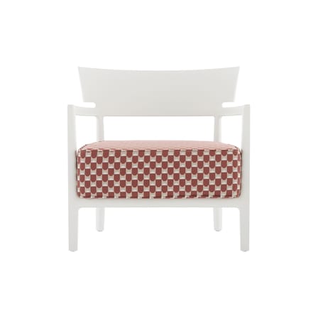 Fauteuil rembourré Cara OUTDOOR x Liberty tissu rouge - Kartell