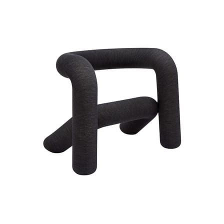Fauteuil rembourré Extra Bold noir / Tissu Kvadrat mélangé - Moustache
