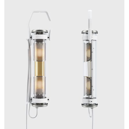Lampe d'extérieur Balke métal verre blanc / L 65 cm - SAMMODE STUDIO