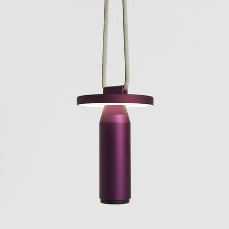 Lampe extérieur sans fil rechargeable Quasar LED métal violet / H 26 cm - Petite Friture