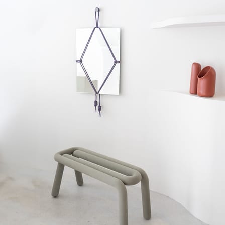 Miroir mural Shibari Rectangle verre bleu / L 50,5 x H 69 cm - Moustache