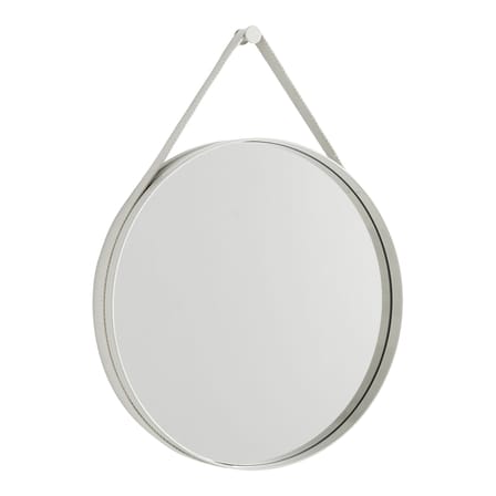 Miroir mural Strap n°2 métal gris / Ø 50 cm - Sangle en tissu - Hay