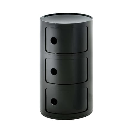Portaoggetti Componibili materiale plastico nero / 3 Cassetti - H 58 cm - Anna Castelli Ferrieri, 1968 - Kartell