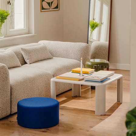 Pouf Folk Petit tessuto blu / Ø 50 x H 25 cm - NOO.MA