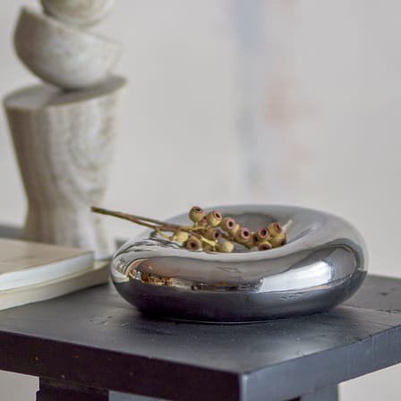 Shine Bowl ceramic silver / Ø 18 x H 6 cm - Bloomingville