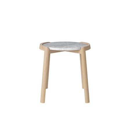 Table d'appoint Mix marbre blanc bois naturel / Ø 46 x H 48 cm - Chêne & marbre - Bolia