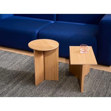 Table d'appoint Slit Wood bois naturel / Oblong - 49,5 x 27,5 x H 35,5 cm / Bois - Hay