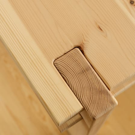Table rectangulaire Tuck bois naturel / 134 x 75 cm - Rangement sous plateau - KARUP