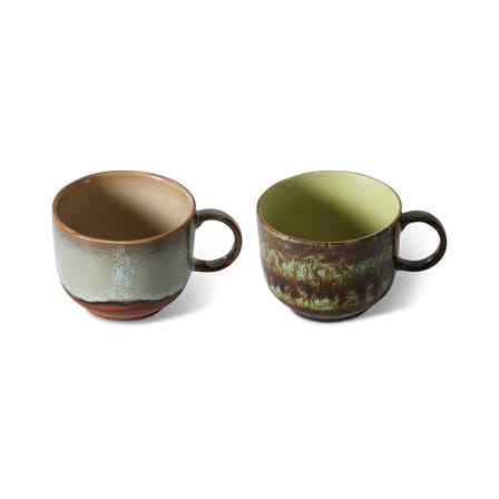 Set de 2 tasses à thé 70s ceramics / 42,5 cl - HK LIVING