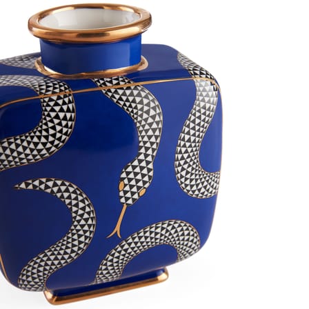 Eden Square Vase ceramic blue / 16.5 x 10 x H 19.5 cm - Jonathan Adler