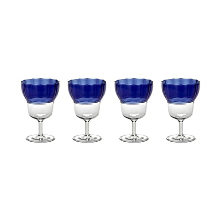Yam 05 Wine glass glass blue / Set of 4 - Serax