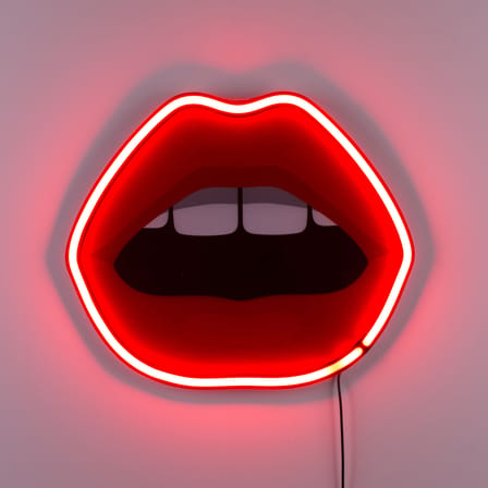 Applique avec prise Néon Mouth Small plastique rouge / LED - H 39 cm / Acrylique - Seletti