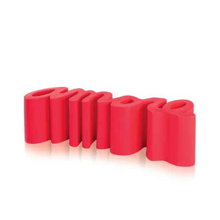 Banc Amore plastique rouge /  L 145 cm - Slide
