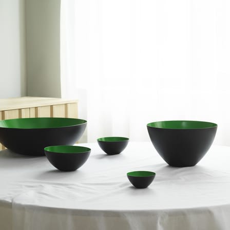 Bol Krenit métal vert / 60 cl - Ø 16 x H 7,1 cm / Herbert Krenchel, 1953 - Normann Copenhagen