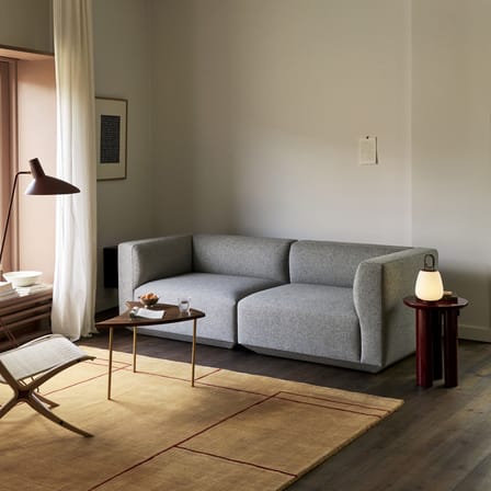 Canapé droit Develius A tissu gris / 3 places - L 220 cm - &tradition