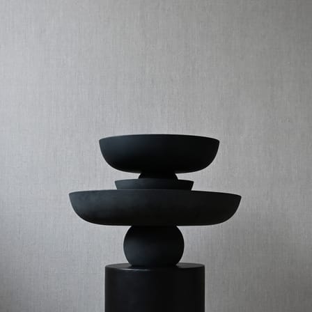 Centre de table Baburu Big céramique noir / Ø 43 x H 18 cm - 101 COPENHAGEN