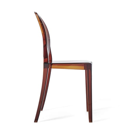 Chaise empilable Victoria Ghost plastique orange / Polycarbonate 2.0 - Philippe Starck, 2005 - Kartell
