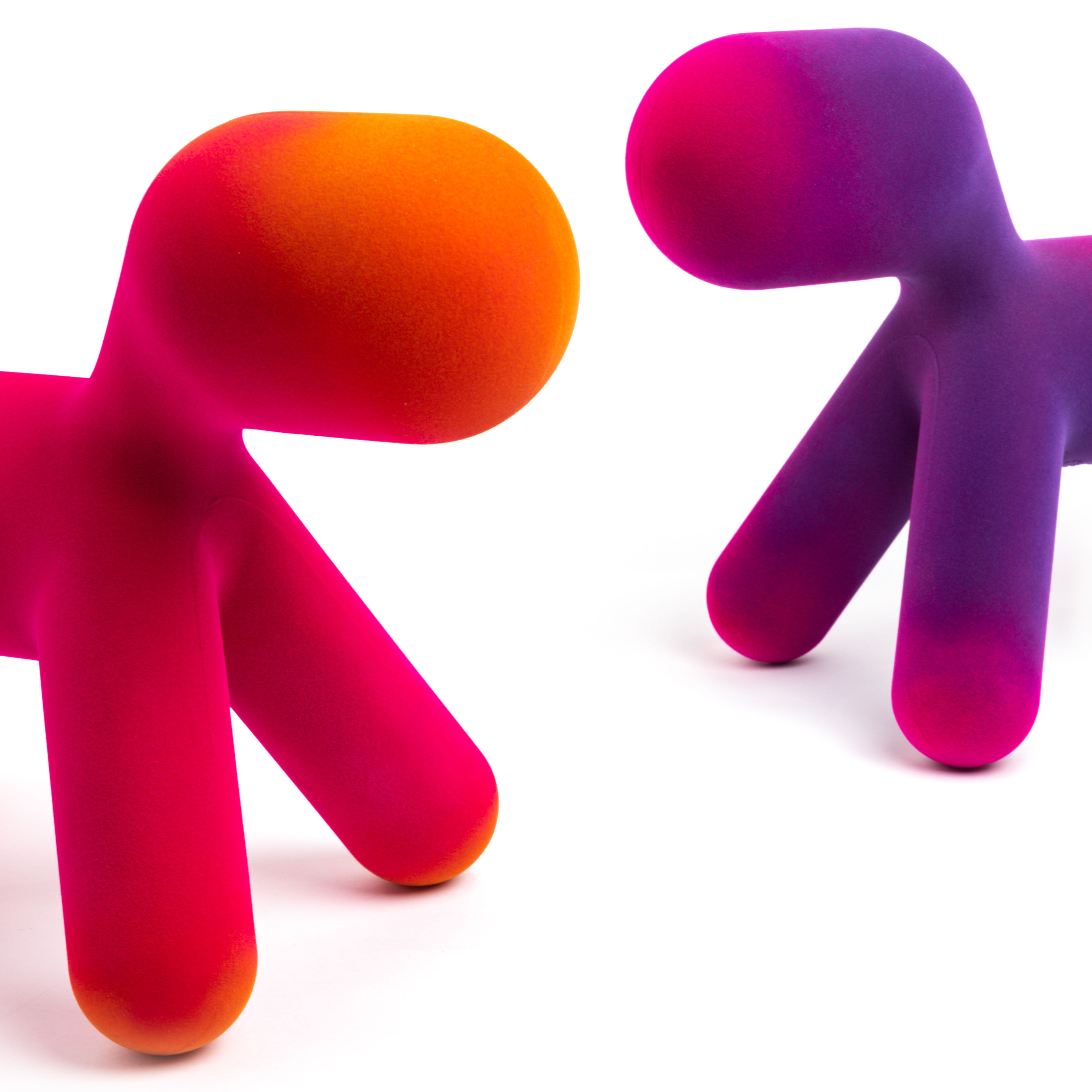 Décoration Puppy Small Floqué rose / Effet velours - L 42 cm - Eero Aarnio, 2003 - Magis