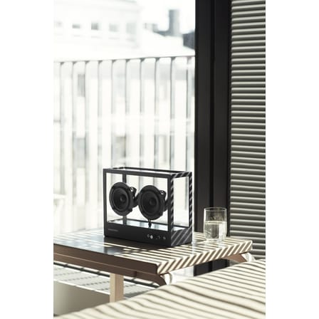 Enceinte Small verre noir / L 26 x H 20 cm - Verre trempé - Transparent Speaker