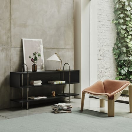 Étagère Keen bois noir / L 160 x H 87.5 cm - 1 étagère + 1 casier - Gubi