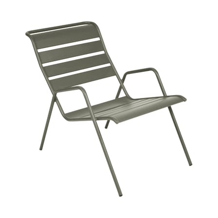 Fauteuil bas Monceau métal vert gris / Empilable - Fermob