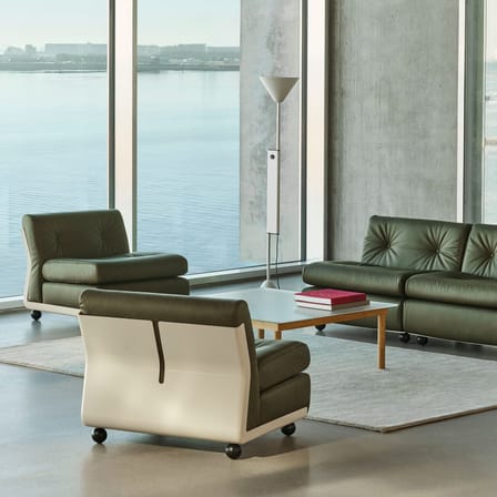 Fauteuil rembourré Amanta cuir / Réédition 1966, Mario Bellini - Hay