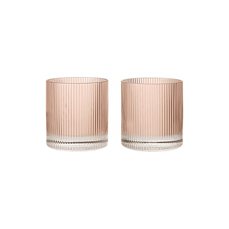 Ripple Glass glass pink / Set of 2 - Ø 8.5 x H 9 cm (25 cl) - Ferm Living