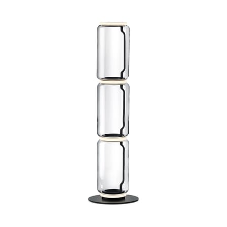 Lampadaire Noctambule Cylindre 3 verre transparent / LED - H 140 cm - Flos
