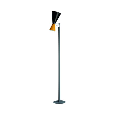 Lampadaire Parliament métal jaune noir / Le Corbusier - Réédition 1963 - Nemo
