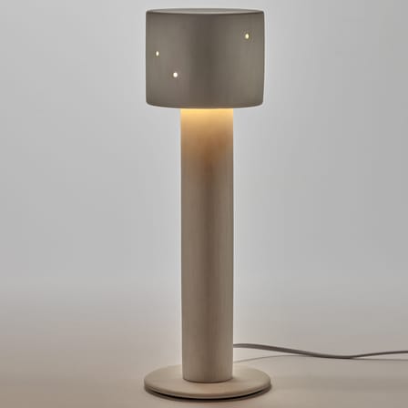 Lampe de table Clara 01 céramique blanc beige / Grès - Ø 12 x H 39 cm - Serax
