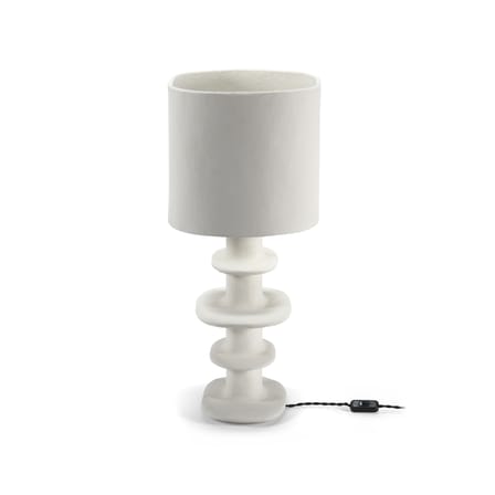 Lampe de table Earth papier blanc / Papier mâché recyclé - H 69 cm - Serax