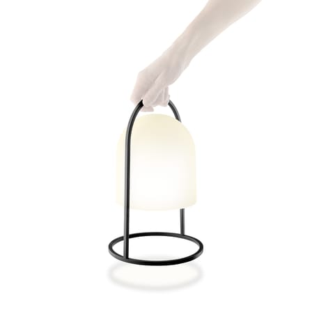 Lampe solaire d'extérieur LED Small plastique blanc / Ø 18.5 x H 30 cm - Charge soleil ou mini-USB - Eva Trio