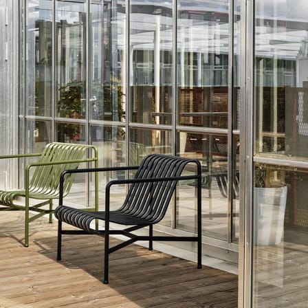 Palissade Low armchair metal grey black Low backrest - R & E Bouroullec - Hay